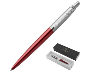 Ручка шариковая Parker Jotter Kensington Red CT цвет чернил синий цвет корпуса красный/серебристый (артикул производителя 1953187)